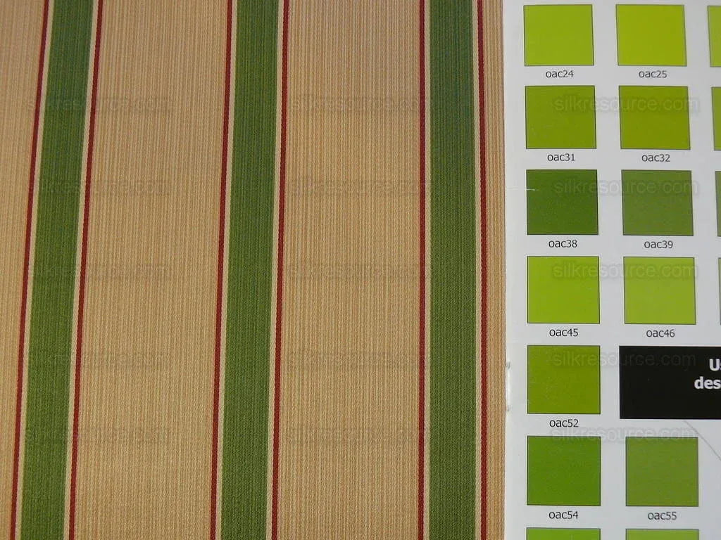 By Yard Kravet Couture Finery Strie Stripe in Gold / Fern Gold Red Green Shining Satin Stripe MSRP USD 157