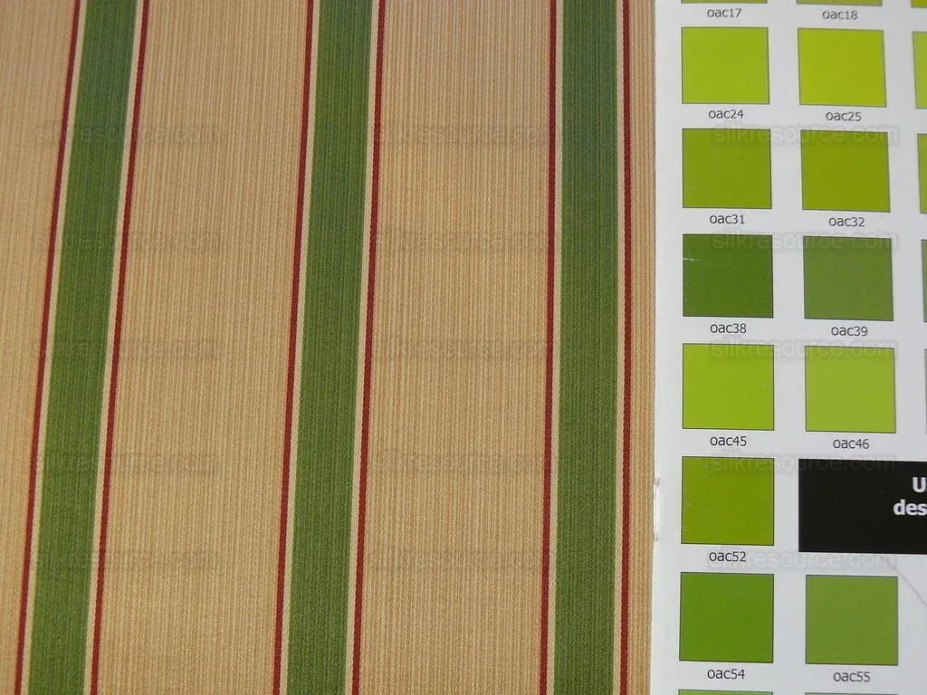 By Yard Kravet Couture Finery Strie Stripe in Gold / Fern Gold Red Green Shining Satin Stripe MSRP USD 157