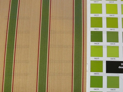 By Yard Kravet Couture Finery Strie Stripe in Gold / Fern Gold Red Green Shining Satin Stripe MSRP USD 157