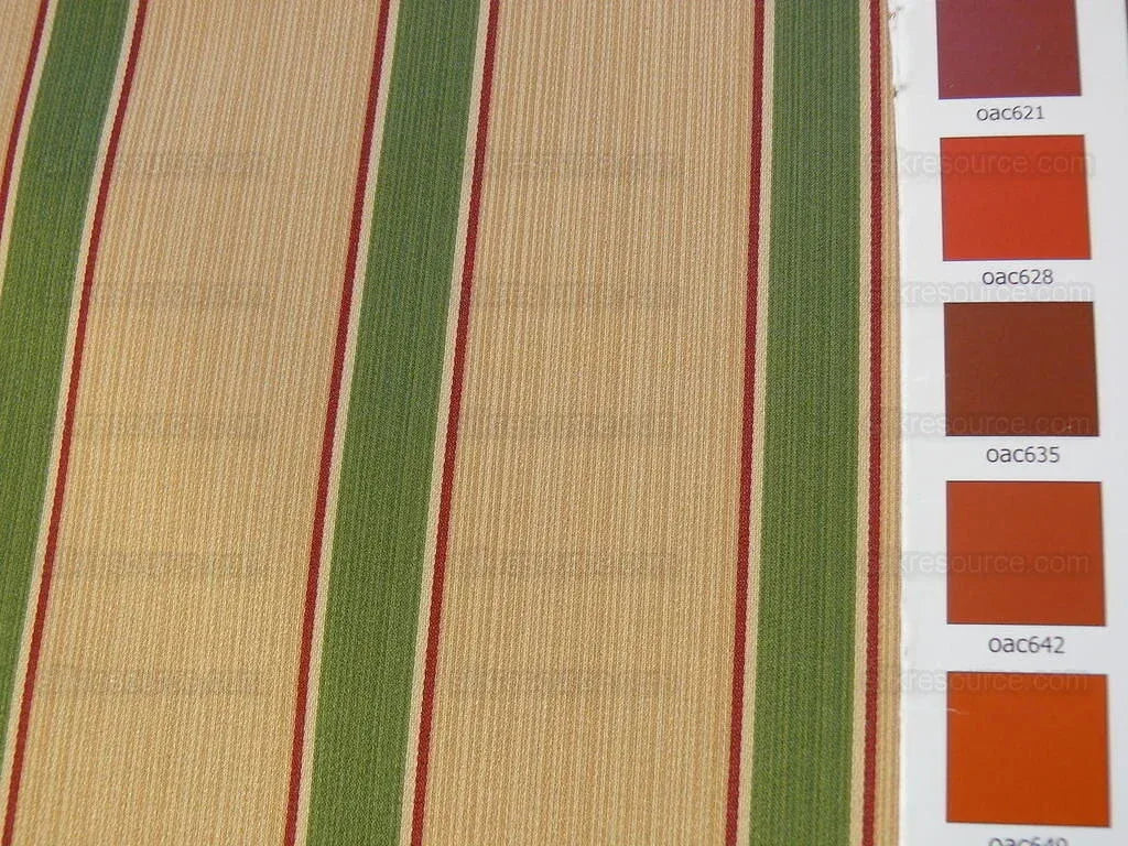 By Yard Kravet Couture Finery Strie Stripe in Gold / Fern Gold Red Green Shining Satin Stripe MSRP USD 157