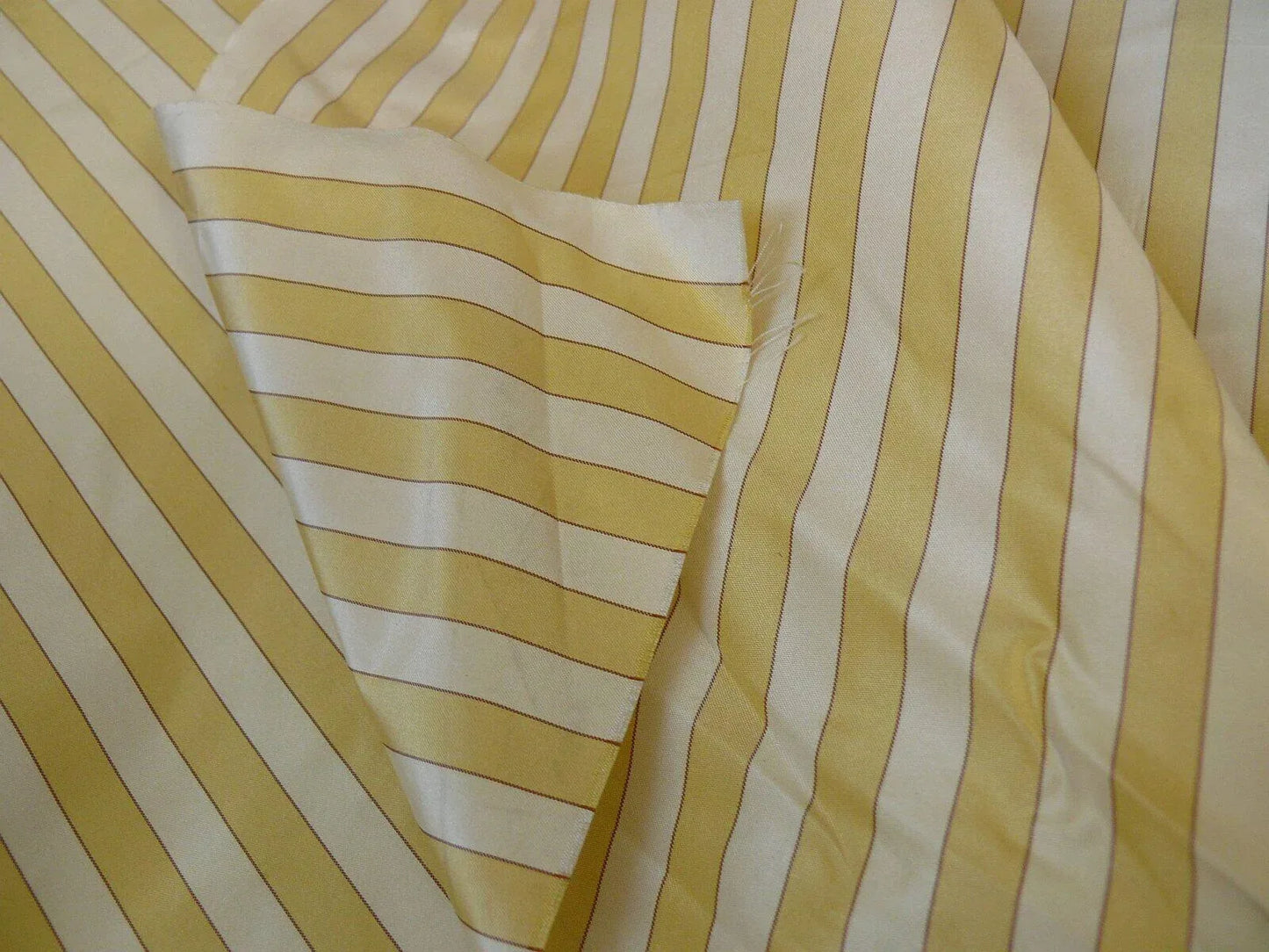KRAVET COUTURE IMOLA SILK STRIPE BUTTERCUP YELLOW WHITE MSRP$198