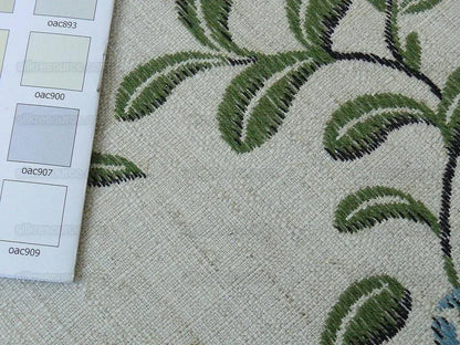 Lee Jofa Jasmine Lampas "Gilt" Honeysuckle Gold Blue Grand Floral Linen Cotton William Morris Inspired MSRP USD 236/Y