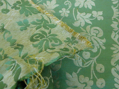 Lee Jofa "romantic Silk" Vine Stripe Emerald Green Gold MSRP USD 196/Y