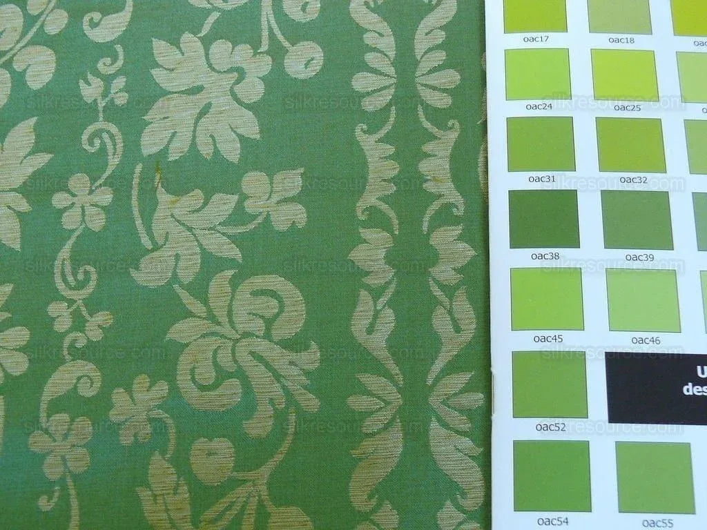 Lee Jofa "romantic Silk" Vine Stripe Emerald Green Gold MSRP USD 196/Y