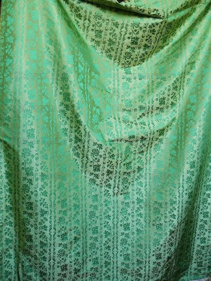 Lee Jofa "romantic Silk" Vine Stripe Emerald Green Gold MSRP USD 196/Y