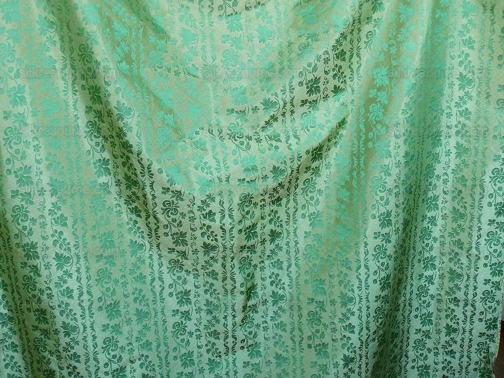 Lee Jofa "romantic Silk" Vine Stripe Emerald Green Gold MSRP USD 196/Y