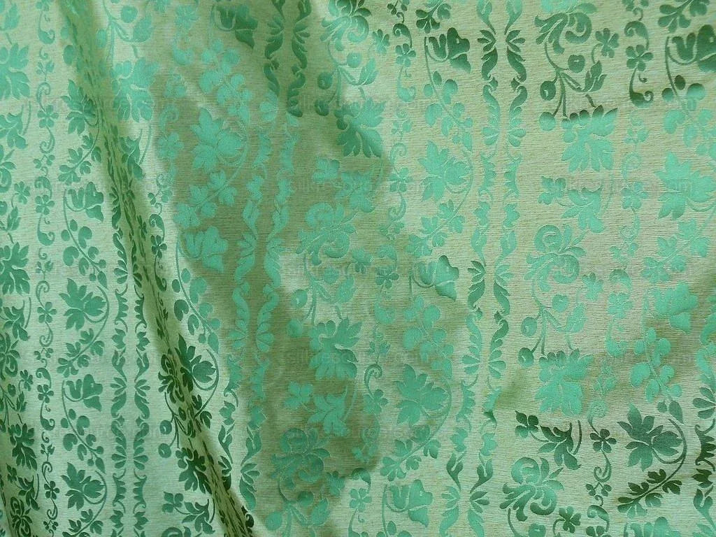 Lee Jofa "romantic Silk" Vine Stripe Emerald Green Gold MSRP USD 196/Y