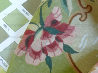 6.7y Lee Jofa Chinois En Medaillons Chartruse Green Family