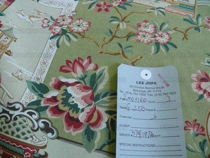 6.7y Lee Jofa Chinois En Medaillons Chartruse Green Family