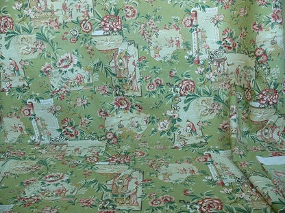 6.7y Lee Jofa Chinois En Medaillons Chartruse Green Family