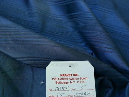 By Yard Kravet Manisse Cadet Blue Moire Silk Stripe MSRP USD 157/Y