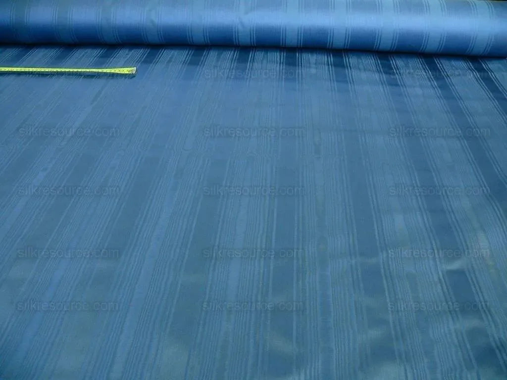 By Yard Kravet Manisse Cadet Blue Moire Silk Stripe MSRP USD 157/Y