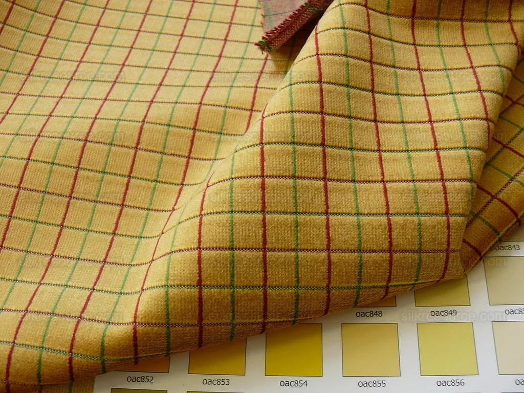 Lee Jofa Figaro Velvet Check Gold Gilt