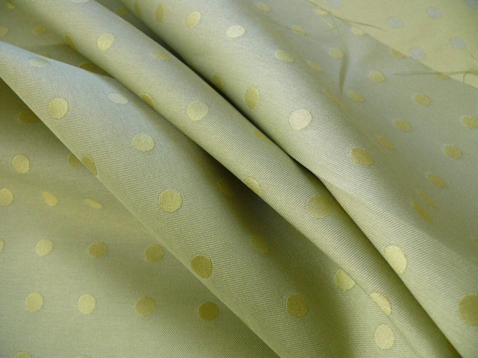 KRAVET SPATIAL POLKA DOT SILK SATIN CELADON "GREEN TEA" BTY MSR