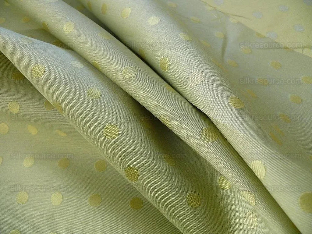 Kravet Spatial Polka Dot Silk Satin Celadon "green Tea" Light Green Golden Radiance Bty MSRP USD 200/Y