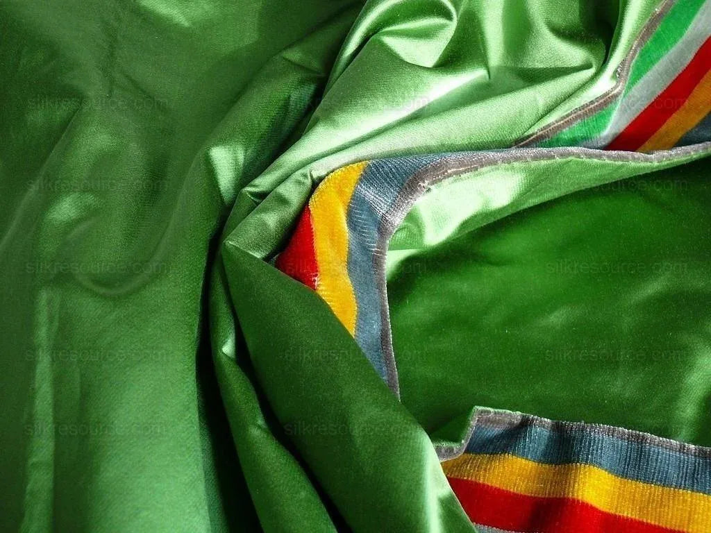 Lee Jofa Stunning Drapery Pair Jewel Green Satin 100"Lx30"wide MSRP$5000+