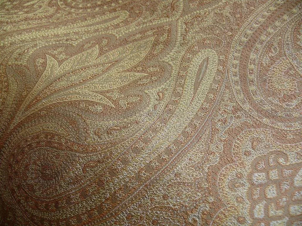 By Yard Lee Jofa Sarsen Paisley Gilt Gold Classy Silk Damask Renaissance MSRP USD 176/yard