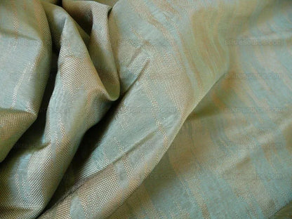 2Y+2Y LEE JOFA CHESNEY SILK MOIRE AZURE IKAT CHEVRON SILK AQUA