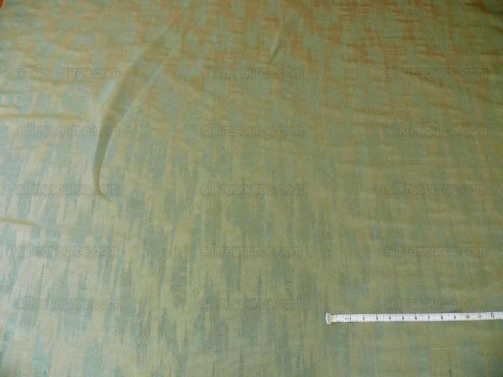 2y+2y Lee Jofa Chesney Silk Moire Azure Ikat Chevron Silk Aqua