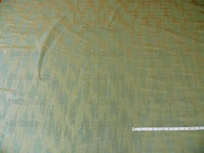 2y+2y Lee Jofa Chesney Silk Moire Azure Ikat Chevron Silk Aqua