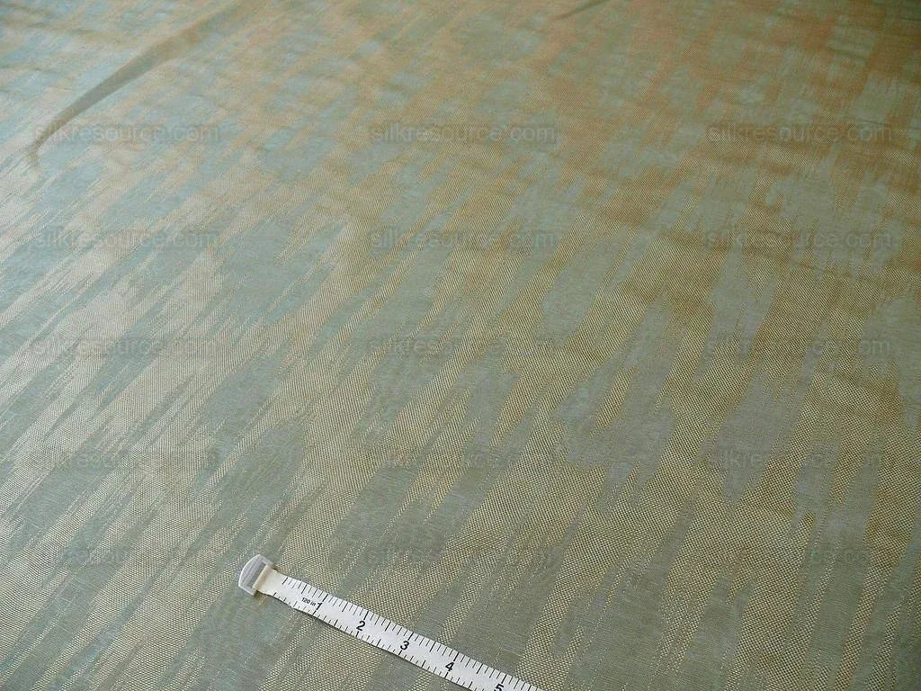 2y+2y Lee Jofa Chesney Silk Moire Azure Ikat Chevron Silk Aqua