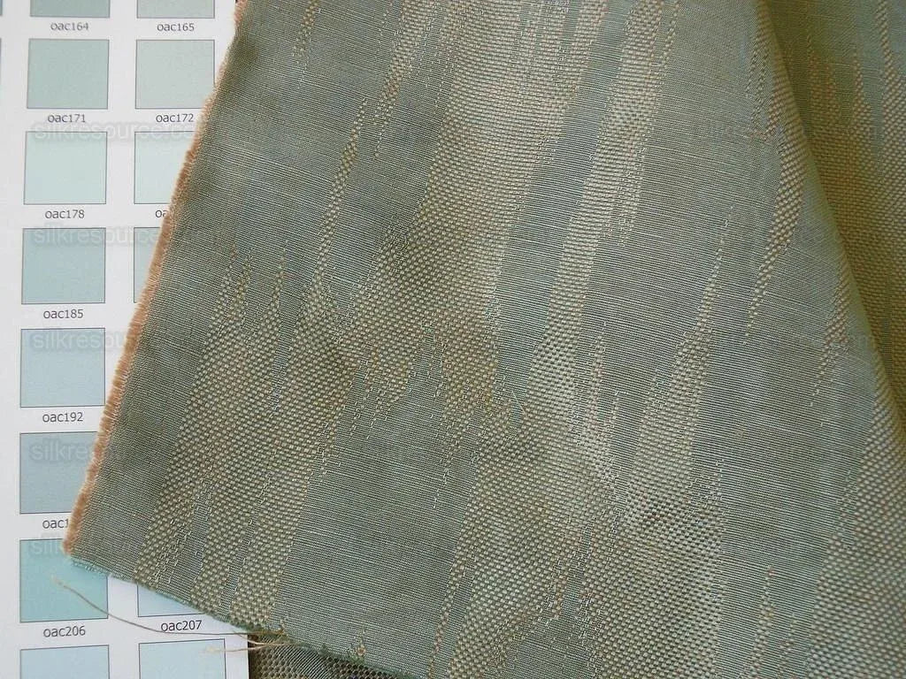 2y+2y Lee Jofa Chesney Silk Moire Azure Ikat Chevron Silk Aqua