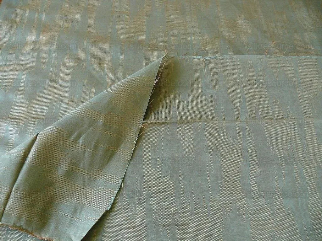 2y+2y Lee Jofa Chesney Silk Moire Azure Ikat Chevron Silk Aqua