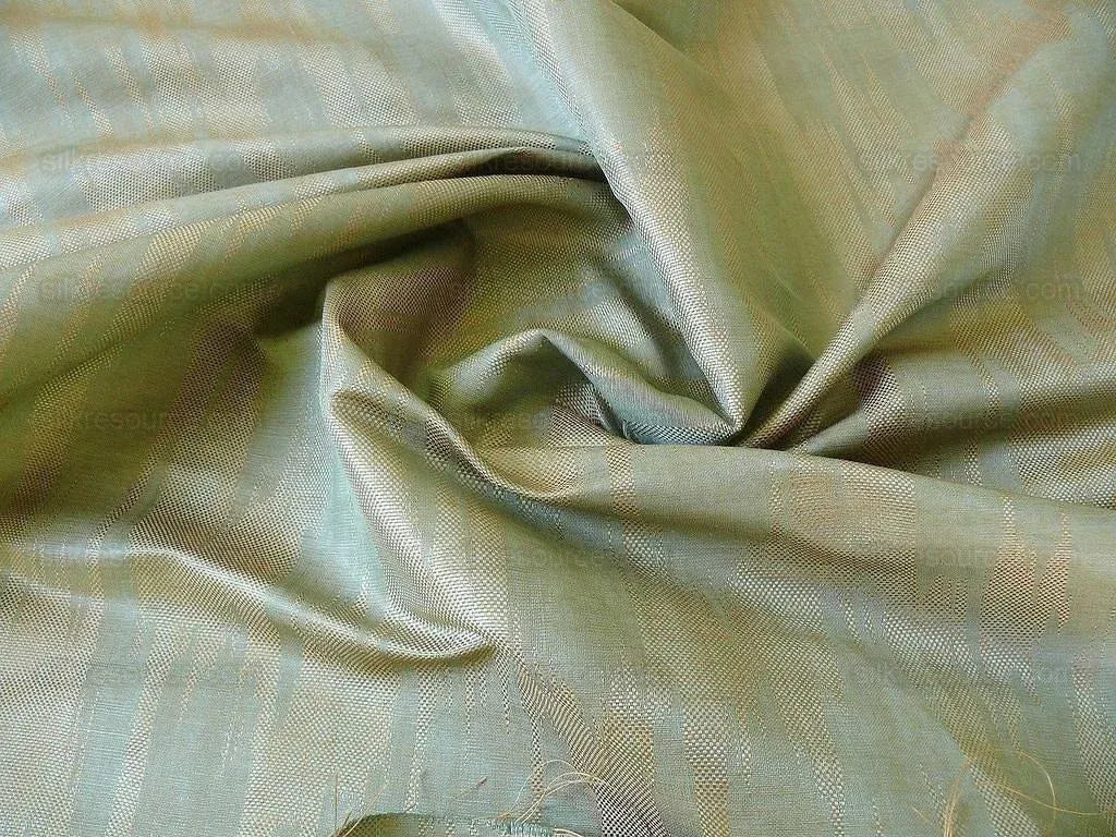 2y+2y Lee Jofa Chesney Silk Moire Azure Ikat Chevron Silk Aqua