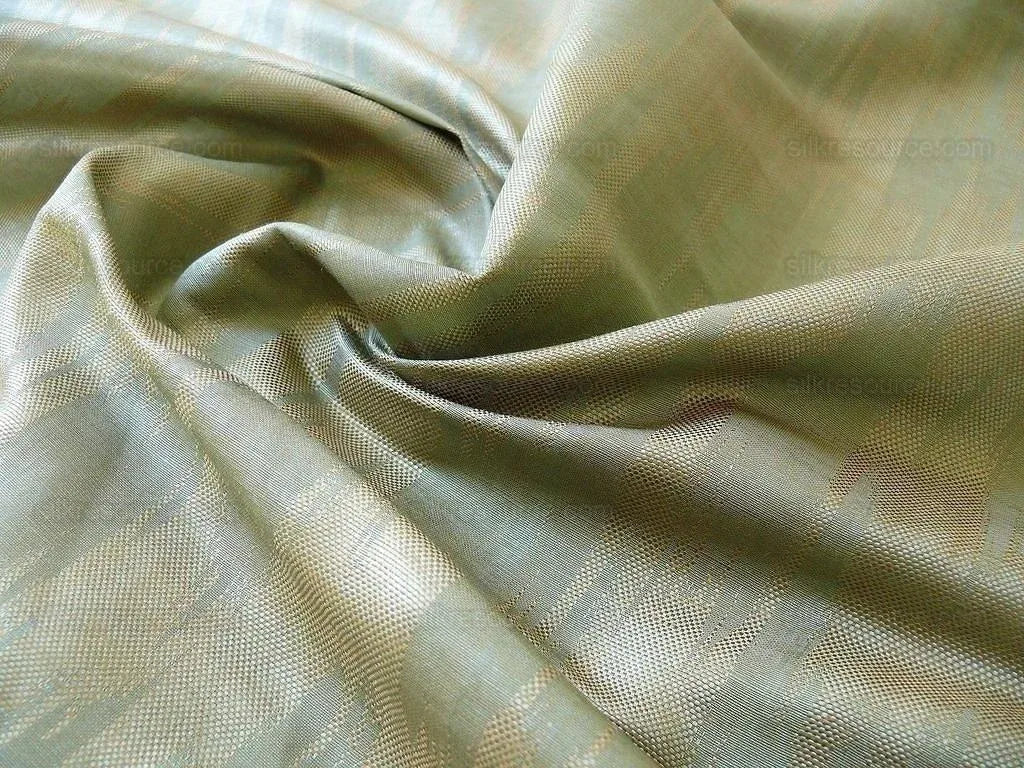 2y+2y Lee Jofa Chesney Silk Moire Azure Ikat Chevron Silk Aqua