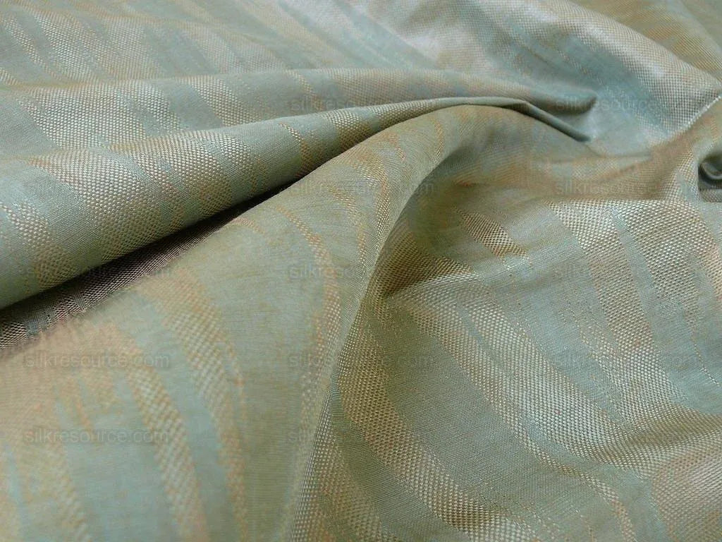 2y+2y Lee Jofa Chesney Silk Moire Azure Ikat Chevron Silk Aqua