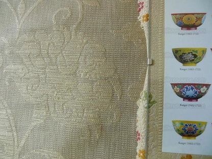 By yard Lee Jofa Porcelain Silk Sand White Beige Chinoiserie Lotus Peony MSRP 190/Y