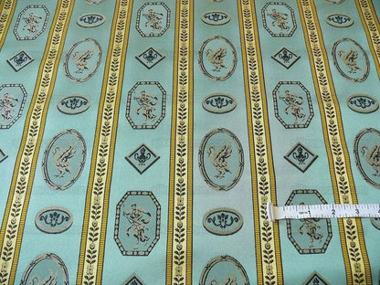 Lee Jofa Le Cygne Stripe Neo Classic Leeda Swan Aqua Blue Silk S