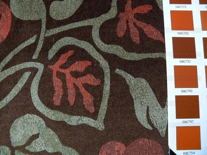 Kravet Rubino Italian Velvet Cabernet Chocolate Chilli Red Foliage Vine MSRP USD 330/Y