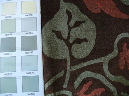 Kravet Rubino Italian Velvet Cabernet Chocolate Chilli Red Foliage Vine MSRP USD 330/Y