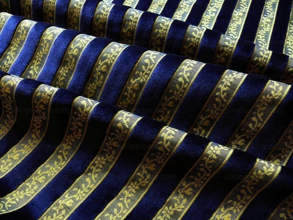 Kravet Couture Glenrose Velvet Stripe Cut Velvet Midnight Na