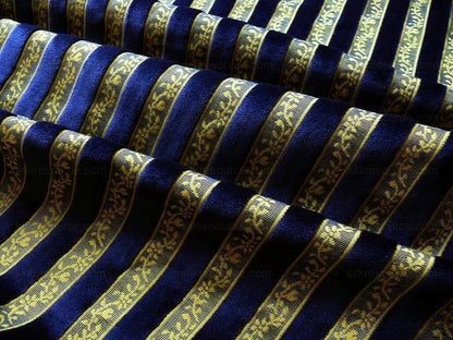 Kravet Couture Glenrose Velvet Stripe Cut Velvet Midnight Na