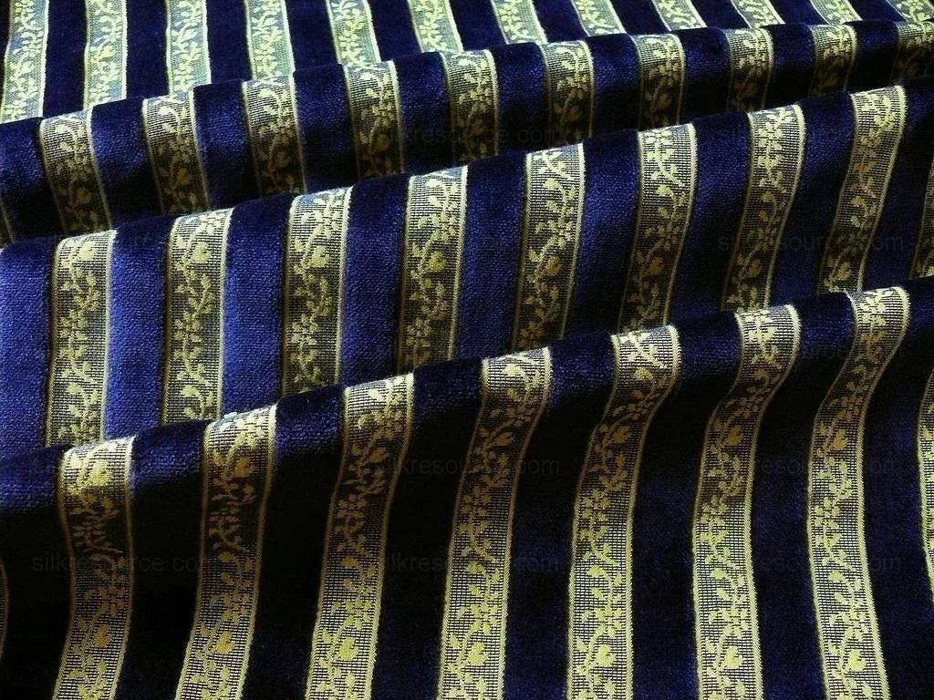 Kravet Couture Glenrose Velvet Stripe Cut Velvet Midnight Na