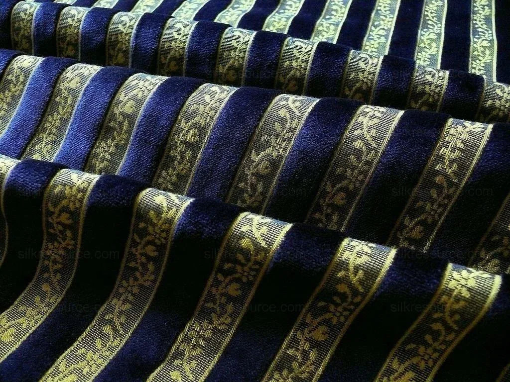 Kravet Couture Glenrose Velvet Stripe Cut Velvet Midnight Na