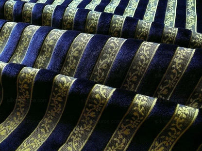 Kravet Couture Glenrose Velvet Stripe Cut Velvet Midnight Na