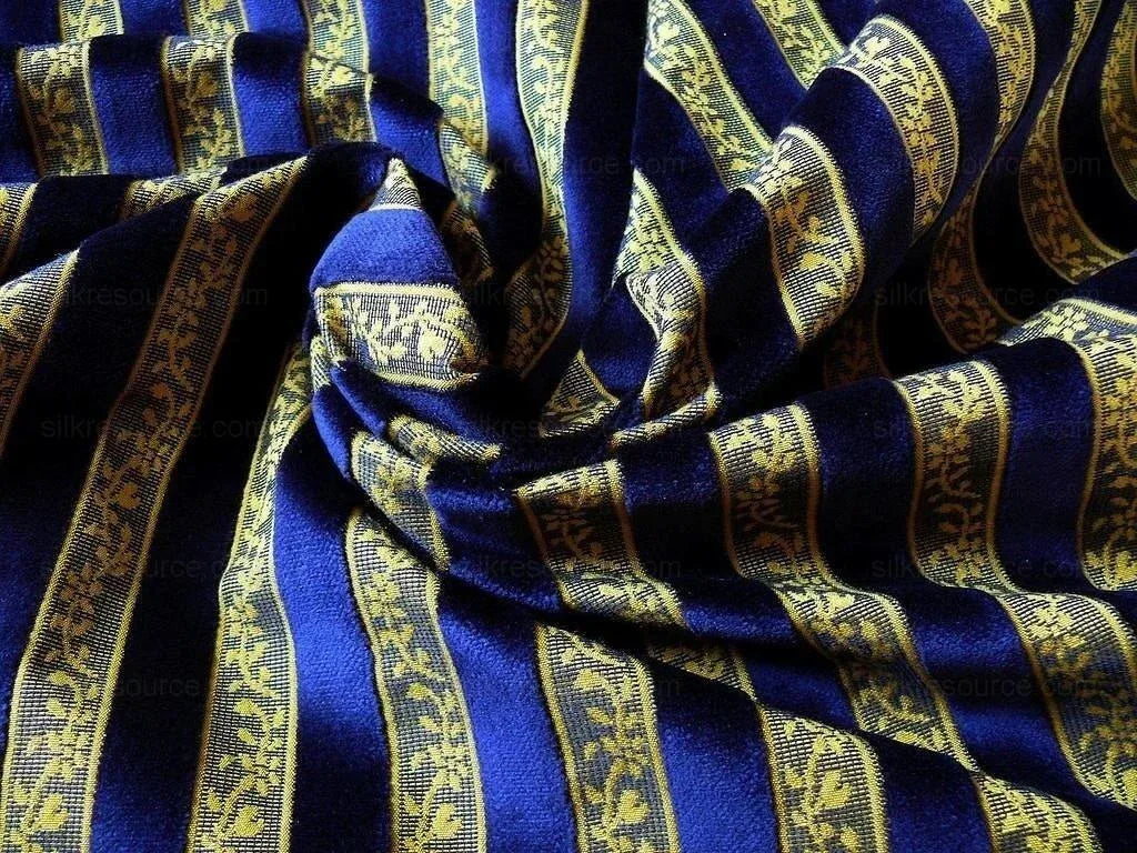 Kravet Couture Glenrose Velvet Stripe Cut Velvet Midnight Na