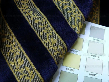 Kravet Couture Glenrose Velvet Stripe Cut Velvet Midnight Na