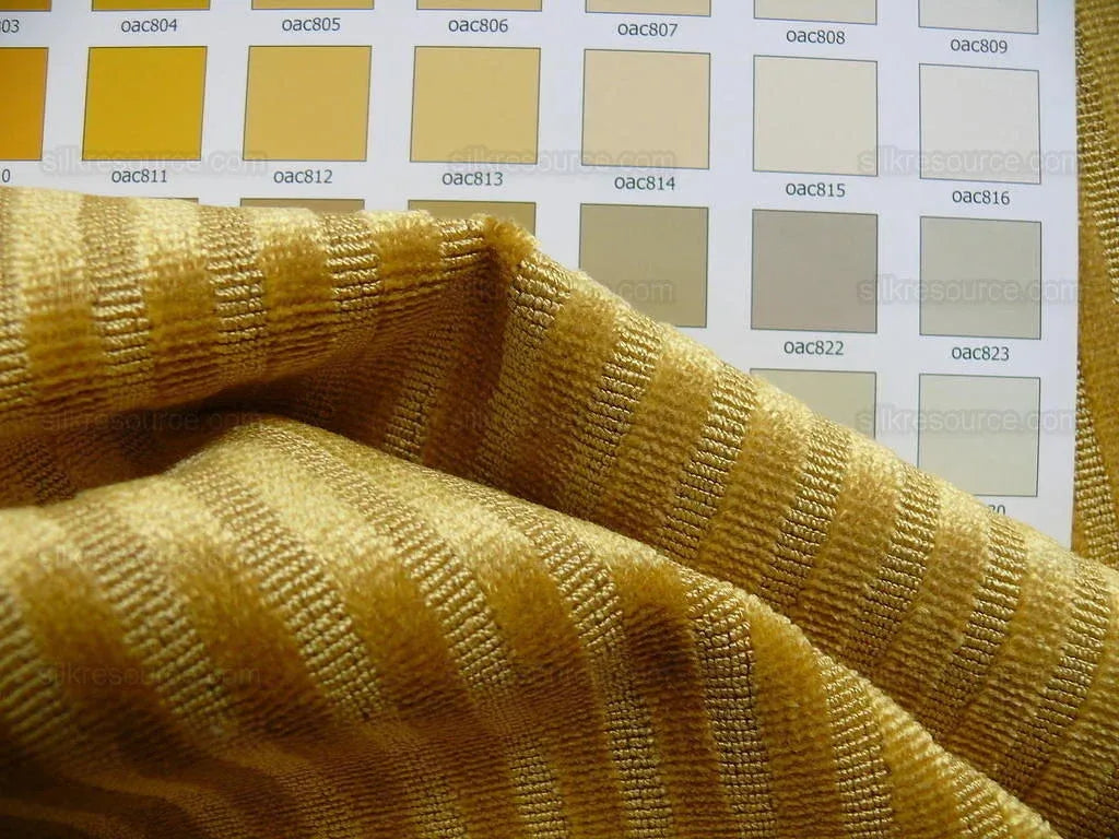 Kravet Couture Medfield Stripe Coin Gold Velvet Mini Stripe