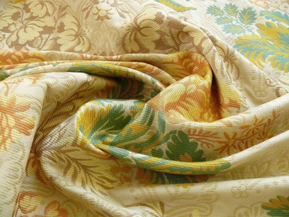 By yard Lee Jofa Hermitage Damask Rust Emerald Green Gold Lampas Cotton MSRP 228/y