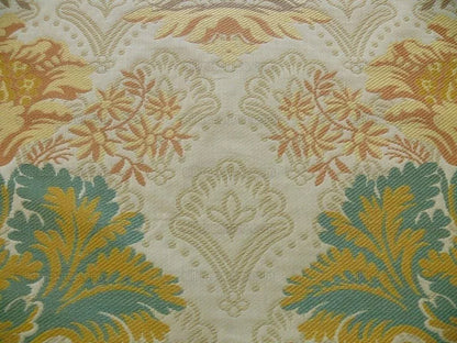 By yard Lee Jofa Hermitage Damask Rust Emerald Green Gold Lampas Cotton MSRP 228/y