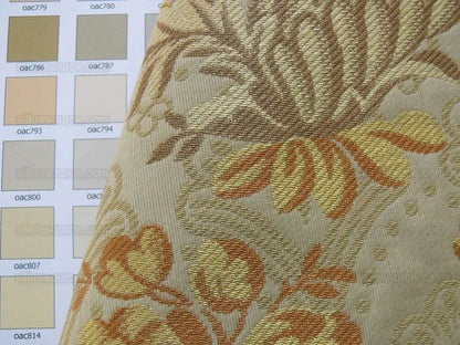 By yard Lee Jofa Hermitage Damask Rust Emerald Green Gold Lampas Cotton MSRP 228/y