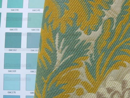 By yard Lee Jofa Hermitage Damask Rust Emerald Green Gold Lampas Cotton MSRP 228/y