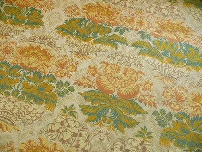 By yard Lee Jofa Hermitage Damask Rust Emerald Green Gold Lampas Cotton MSRP 228/y