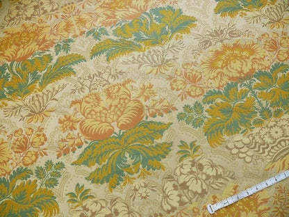 By yard Lee Jofa Hermitage Damask Rust Emerald Green Gold Lampas Cotton MSRP 228/y