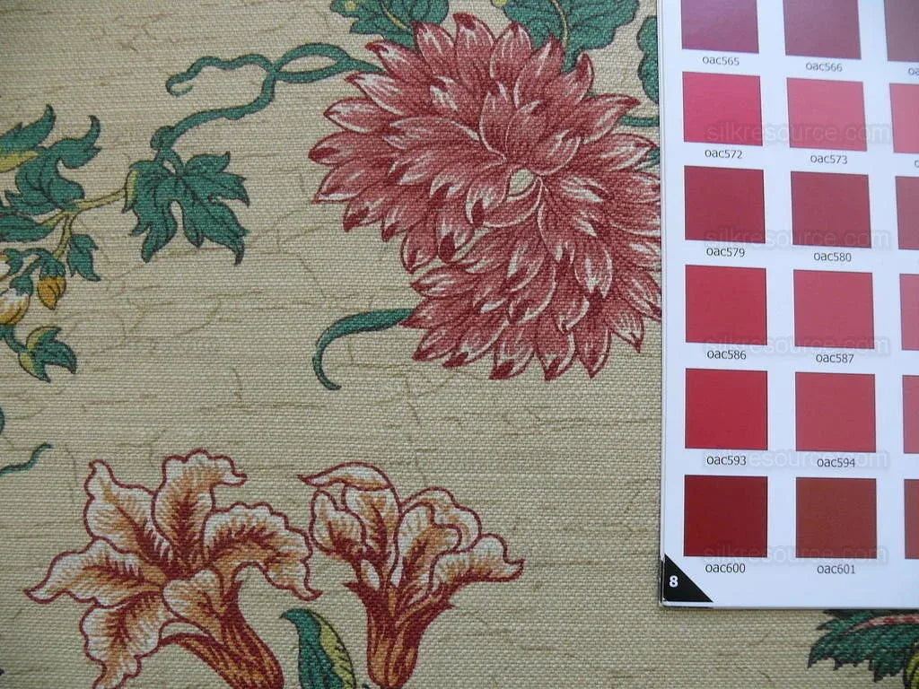 Magnificent!! Lee Jofa Gugarat Linen Peony Tree Of Life Straw Beige