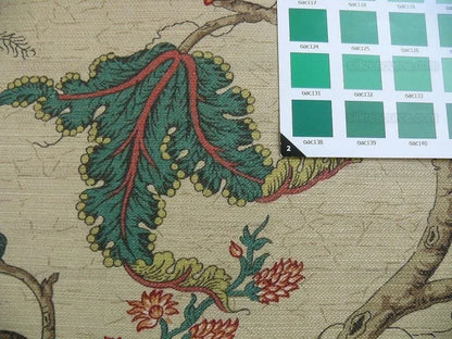 Magnificent!! Lee Jofa Gugarat Linen Peony Tree Of Life Straw Beige